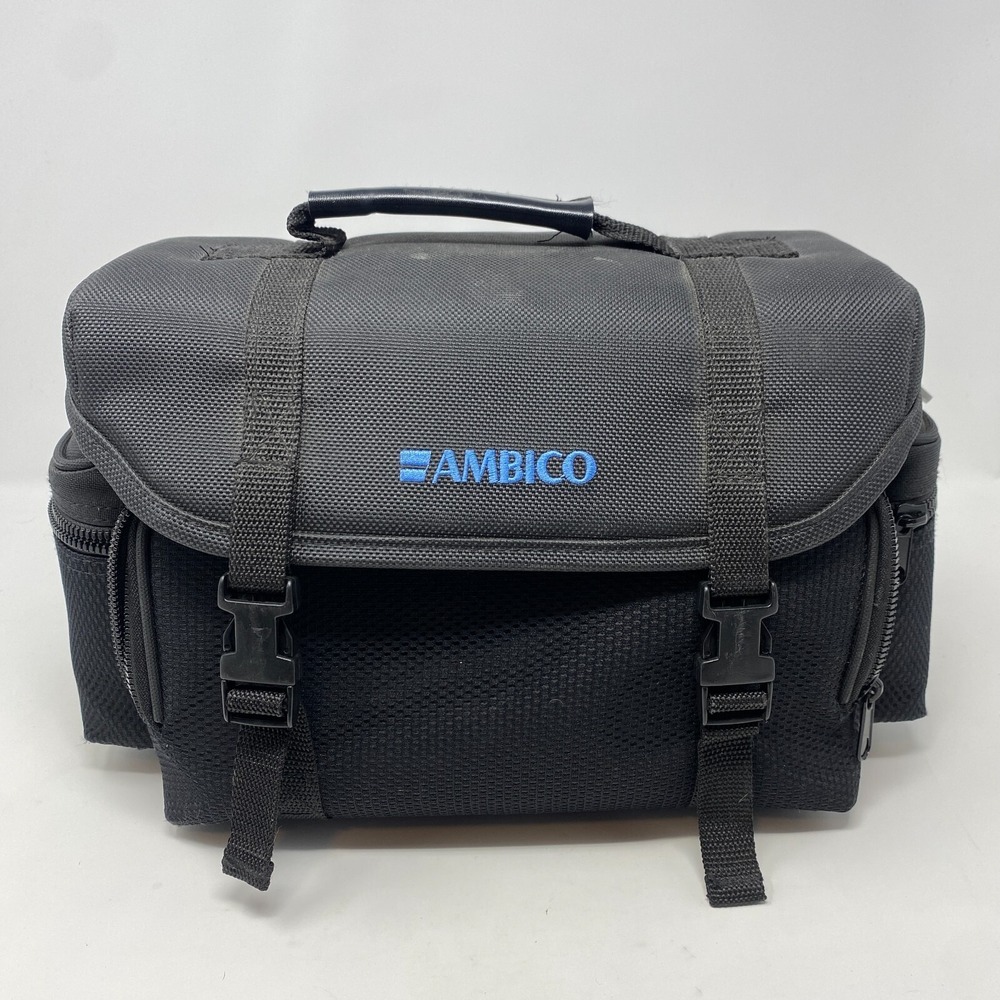 Vintage‎ Ambico Black Nylon Camera Bag Padded with Handle No Strap